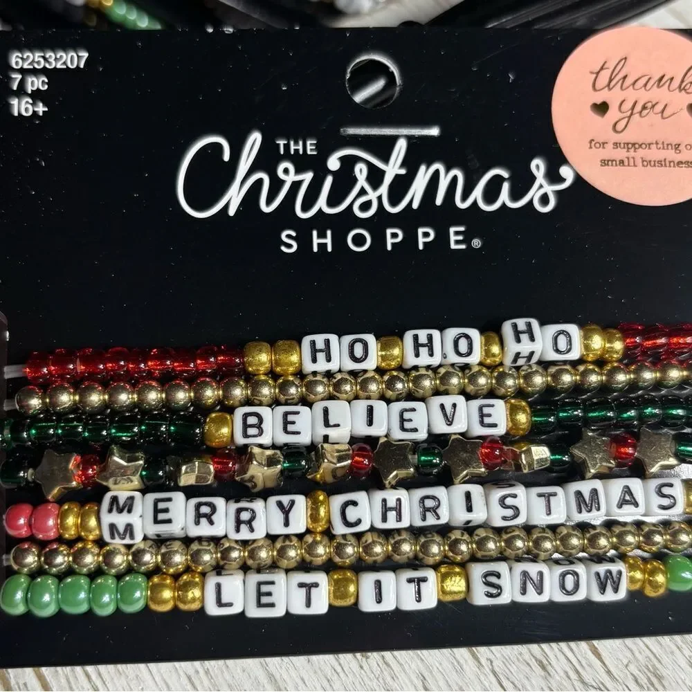 New 7 Holiday Beaded Bracelets NWT